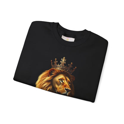 Christ is King – Women’s Christian Sweatshirt with Crowned Lion & Cross