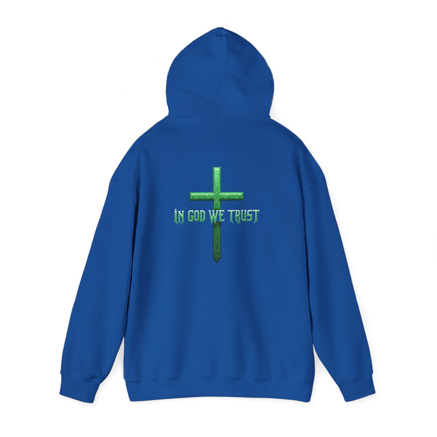 In God We Trust – Men’s Christian Hoodie (Green Design)