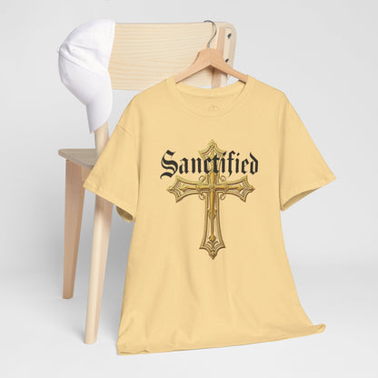 Sanctified Men's Gothic Cross T-Shirt – Faith in Bold Elegance