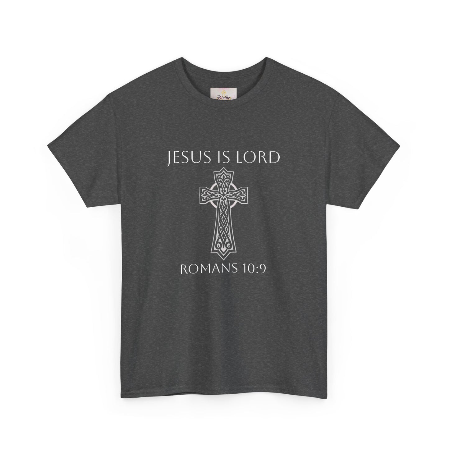 Women's Jesus is Lord Christian T-Shirt – Modern Cross Design (White Lettering)