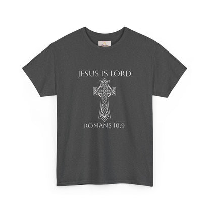 Women's Jesus is Lord Christian T-Shirt – Modern Cross Design (White Lettering)
