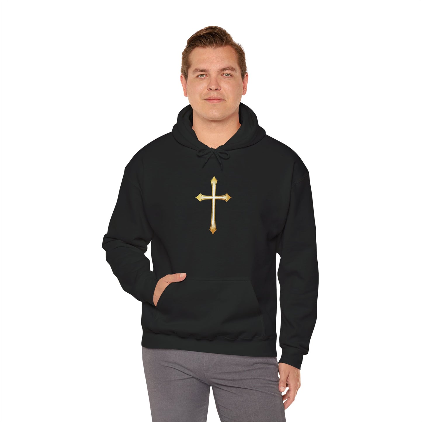 Gold Cross Men's Christian Hoodie