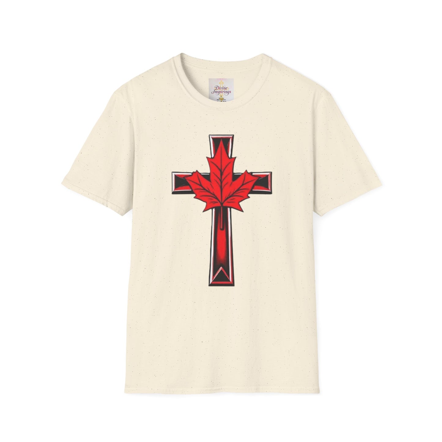 Faith and Freedom – Women’s Christian T-Shirt with Maple Leaf Cross