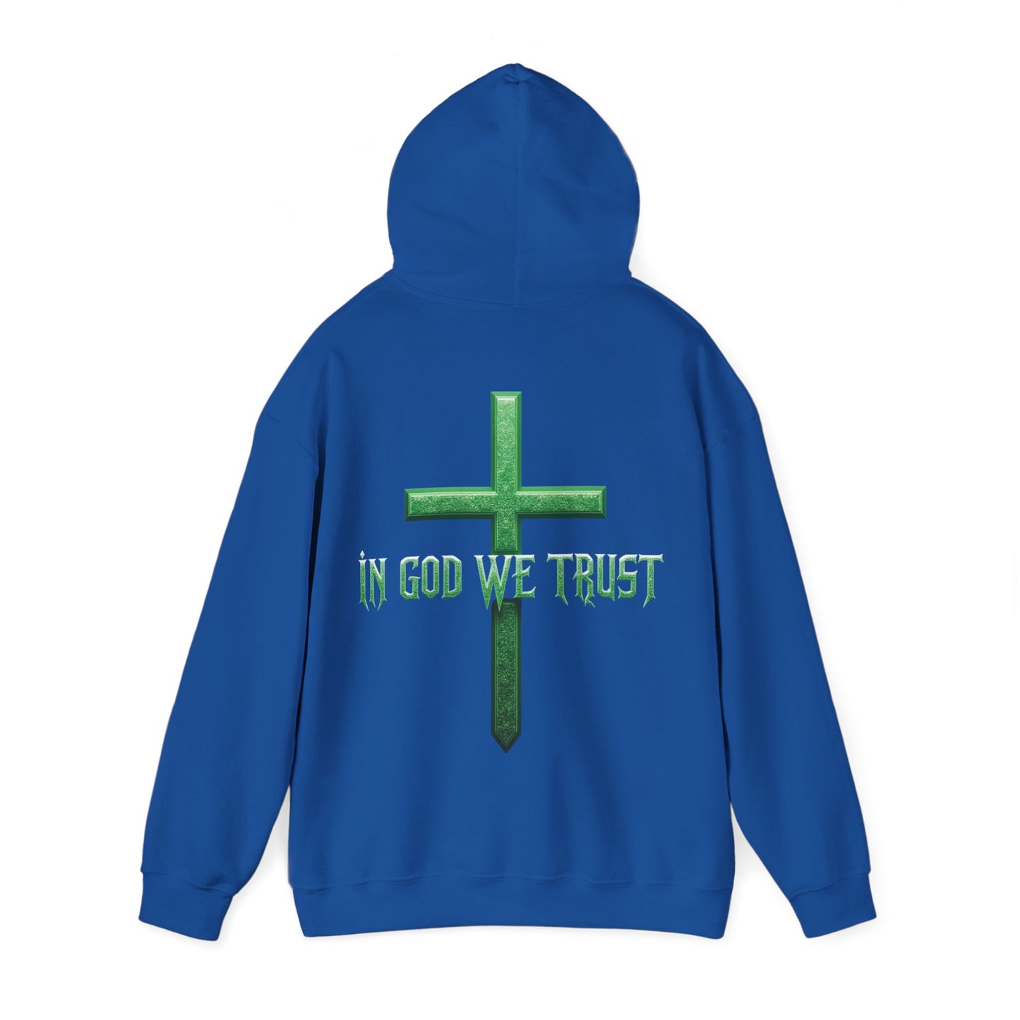 Stand Firm – Men’s Christian Hoodie with “In God We Trust” Cross Design
