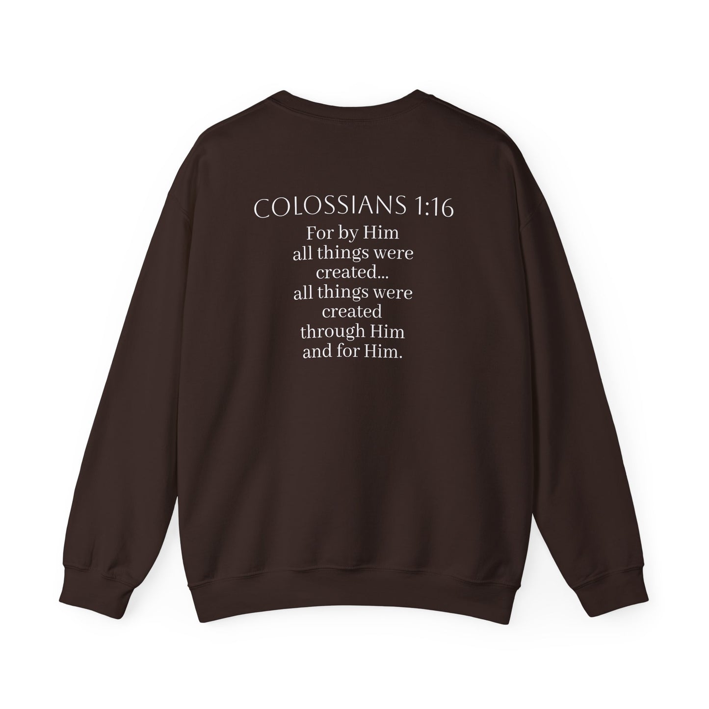 Held Together – Science of Scripture Men’s Sweatshirt (White Lettering)