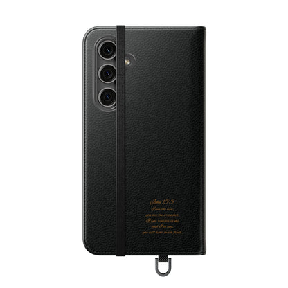 Floral Cross Wallet (black) Case for Samsung– Faith in Bloom