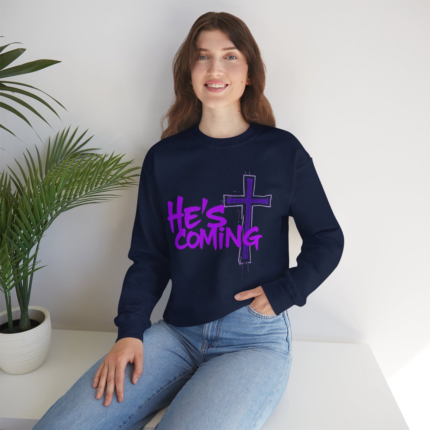 He’s Coming - Women's Bold Christian Sweatshirt