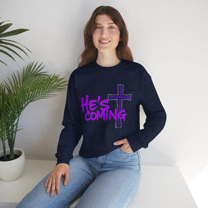 He’s Coming - Women's Bold Christian Sweatshirt