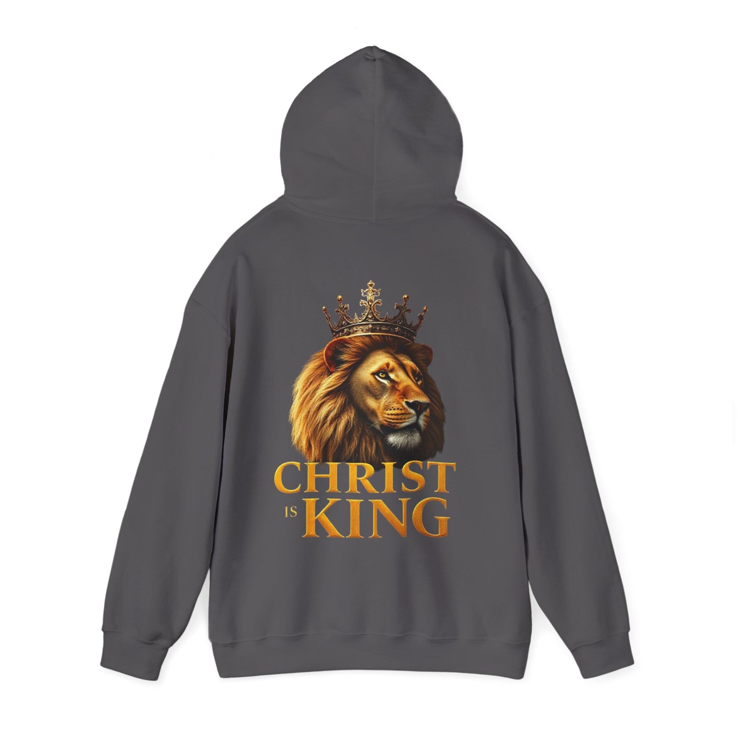 Alpha & Omega Power – Men’s Hoodie with Crowned Lion and Gold Cross