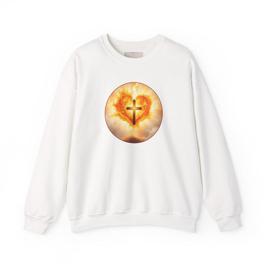Women’s Sacred Heart Christian Sweatshirt – Symbol of Divine Love Pullover