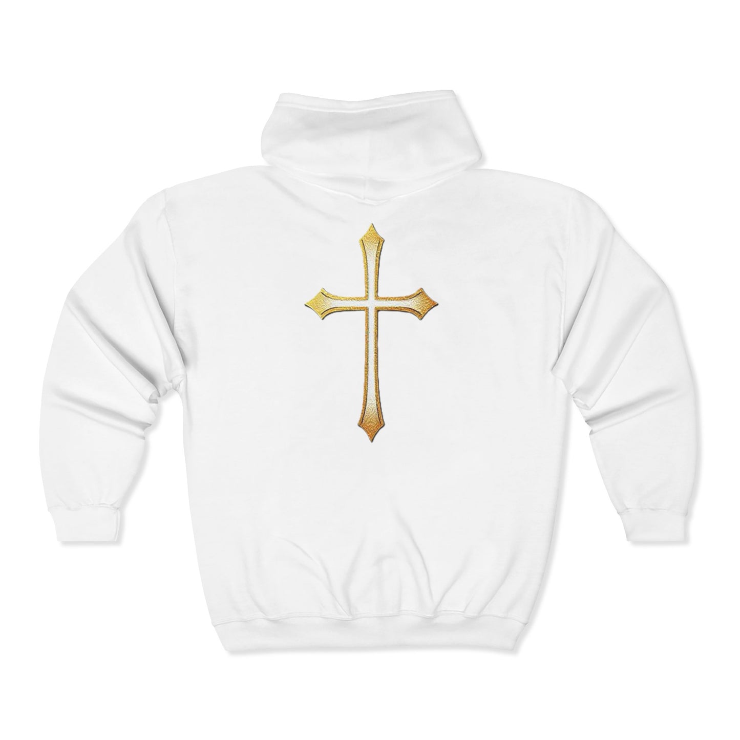 Men’s Modern Gold Cross Zip-Up Hoodie – Everyday Comfort with Faith
