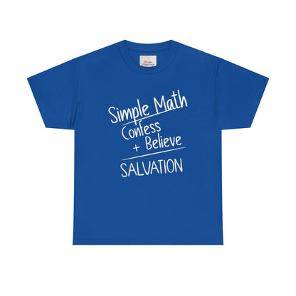 Simple Math of Salvation Women’s Christian T-Shirt (White Chalk)