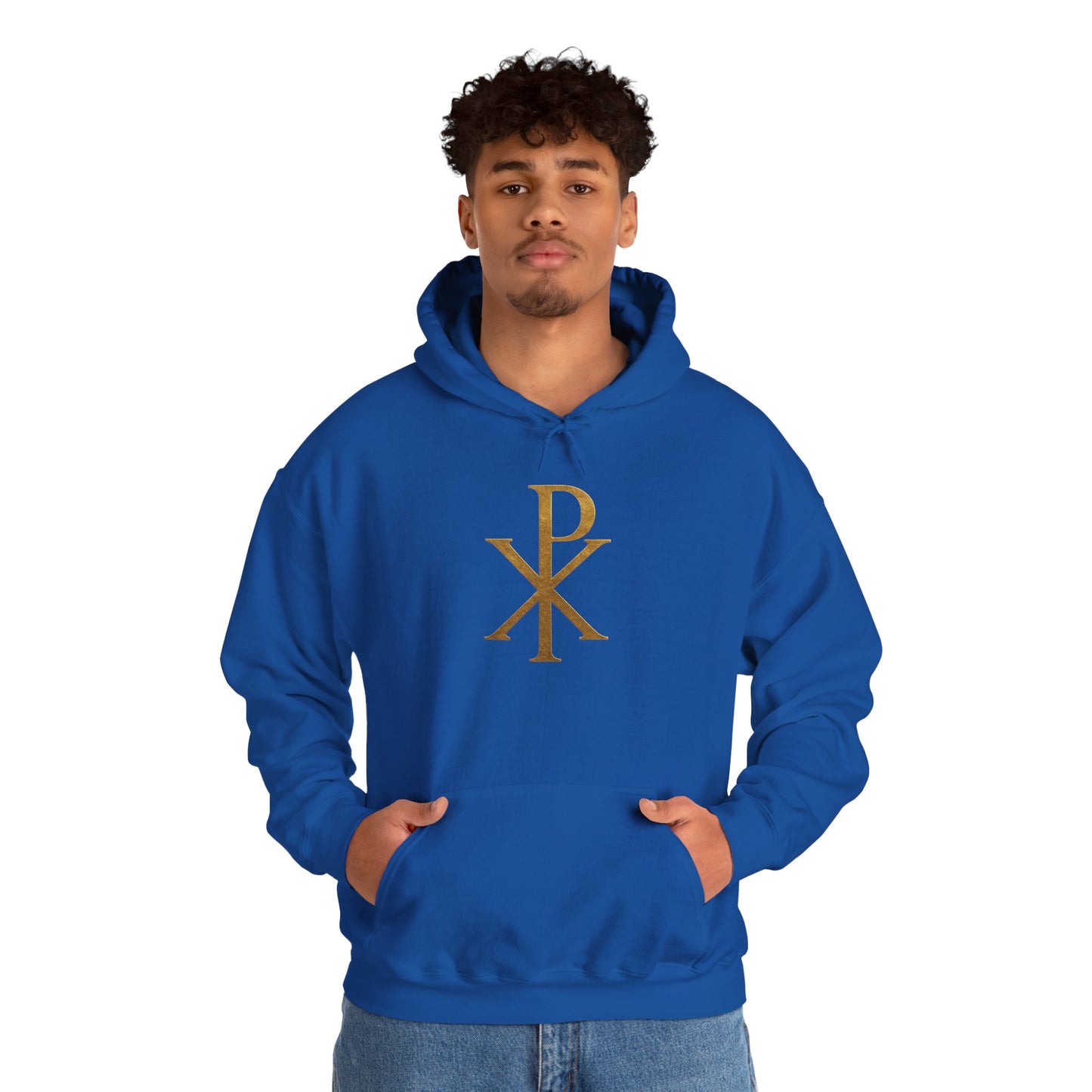 Chi Rho in Gold - Men’s Christian Hoodie