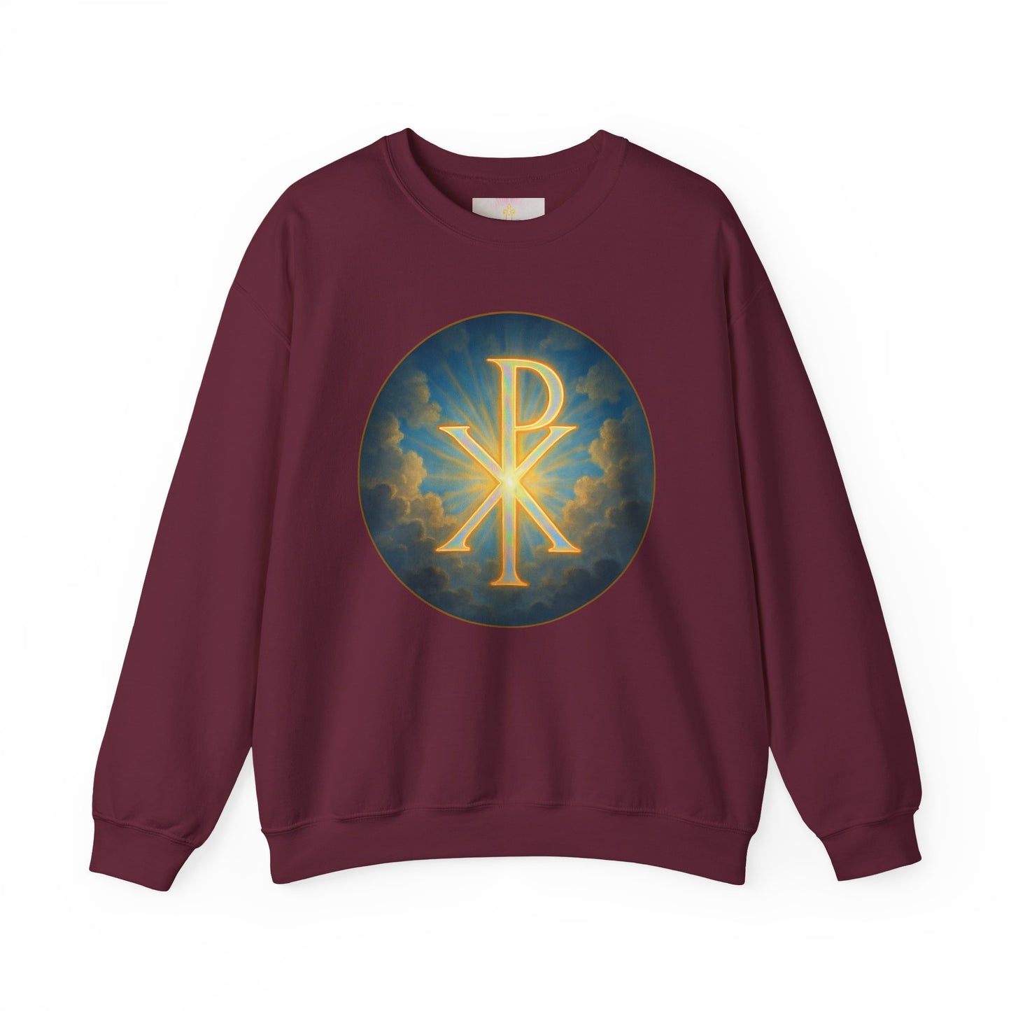 Women’s Christian Sweatshirt with Chi Rho – Classic Faith Symbol Pullover