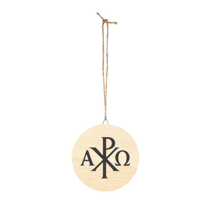 The Beginning and the End – Chi Rho Faith Wood Sign