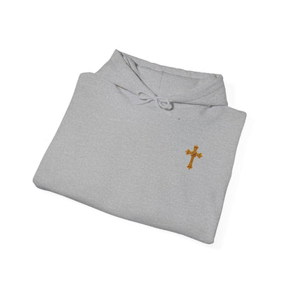 Jesus is Lord - Men's Christian Hoodie with Golden Cross