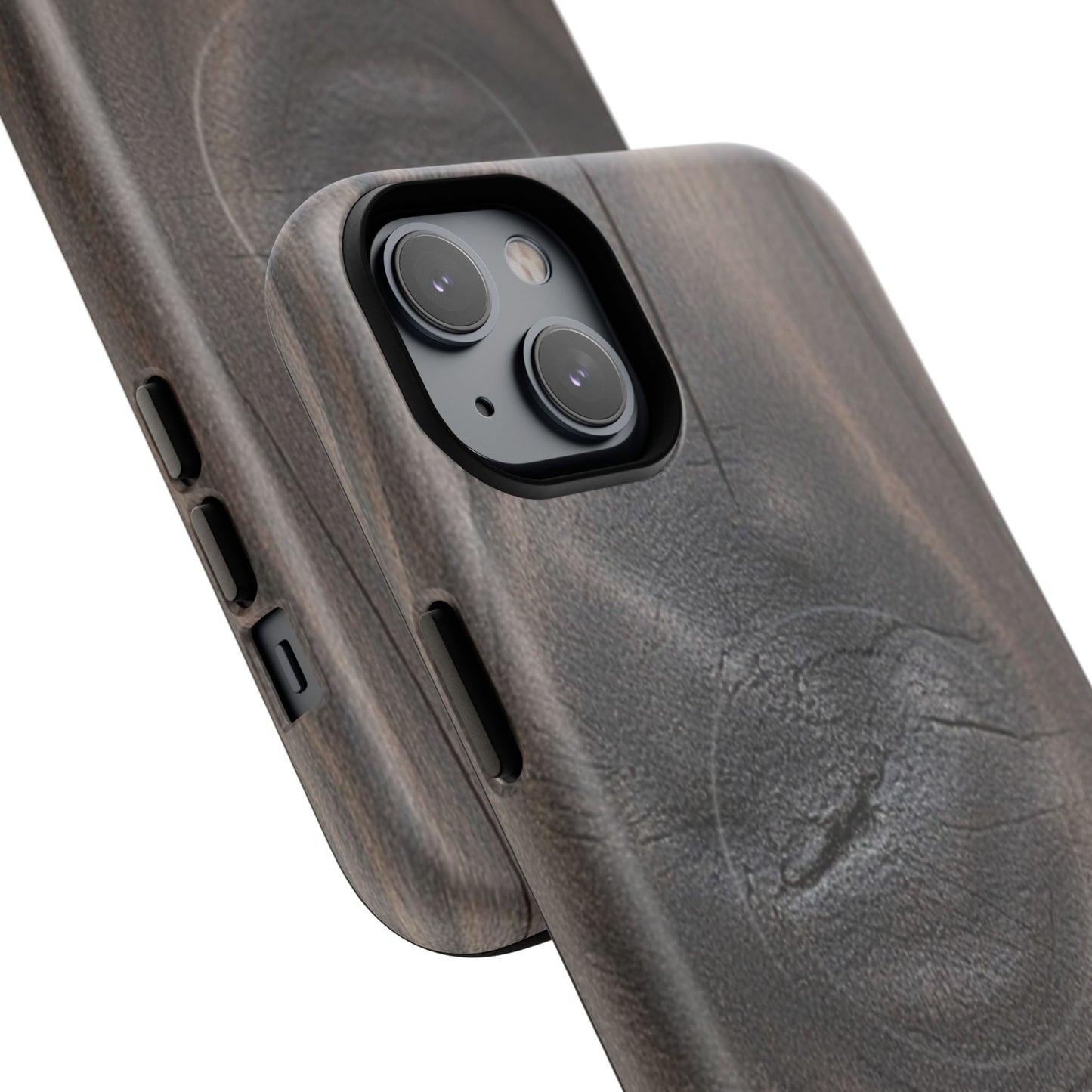 Faith Rooted in Strength – Dark Wood Grain iPhone Magnetic Tough Case