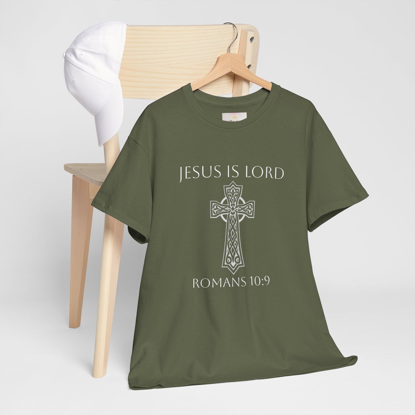 Women's Jesus is Lord Christian T-Shirt – Modern Cross Design (White Lettering)