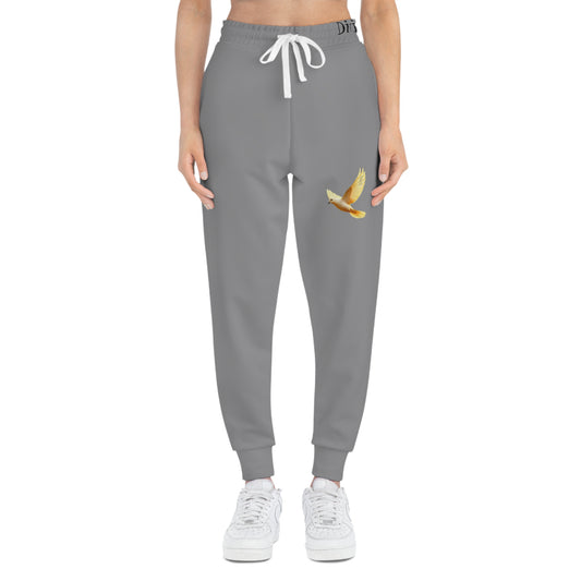 Peaceful Spirit Women's Jogging Pants in Grey with Dove in Flight Design