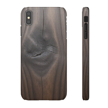 iPhone Snap Case – Dark Wood Grain Design