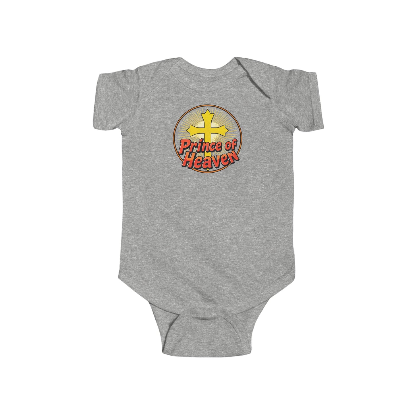Infant Boys’ “Prince of Heaven” Christian Onesie – Short Sleeve Faith-Inspired Baby Bodysuit