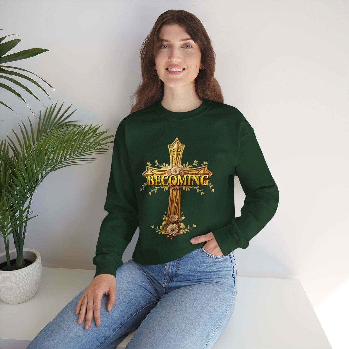 Becoming - Women’s Christian Sweatshirt (Light Lettering)
