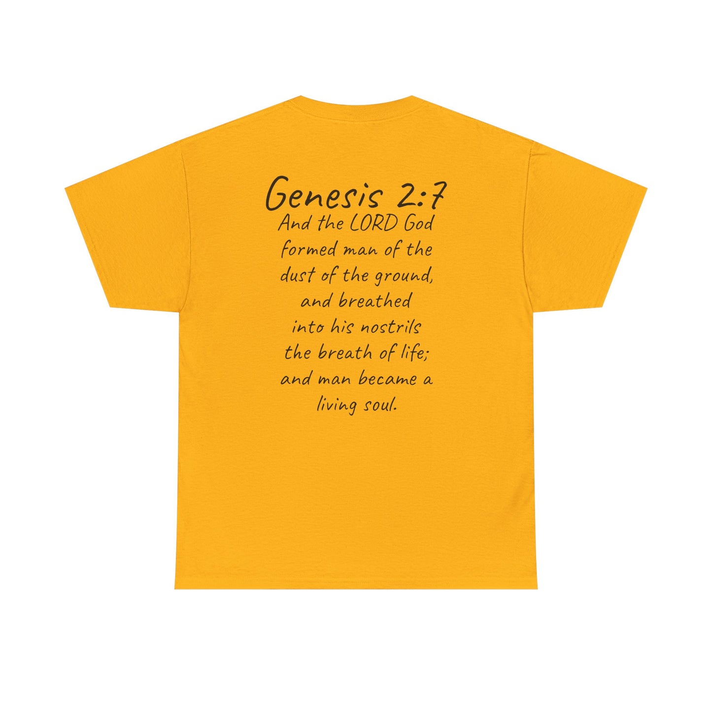 Formed from the Dust | Men’s Christian T-Shirt with Genesis 2:7 (Dark Lettering)