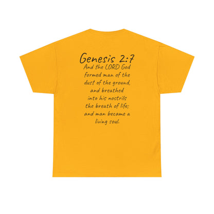 Formed from the Dust | Men’s Christian T-Shirt with Genesis 2:7 (Dark Lettering)