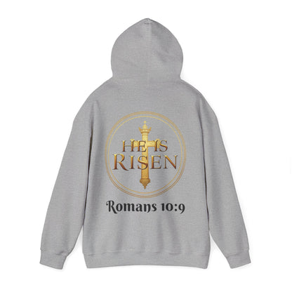 He Is Risen Christian Hoodie – Women’s Bold Faith Streetwear (Dark Lettering)