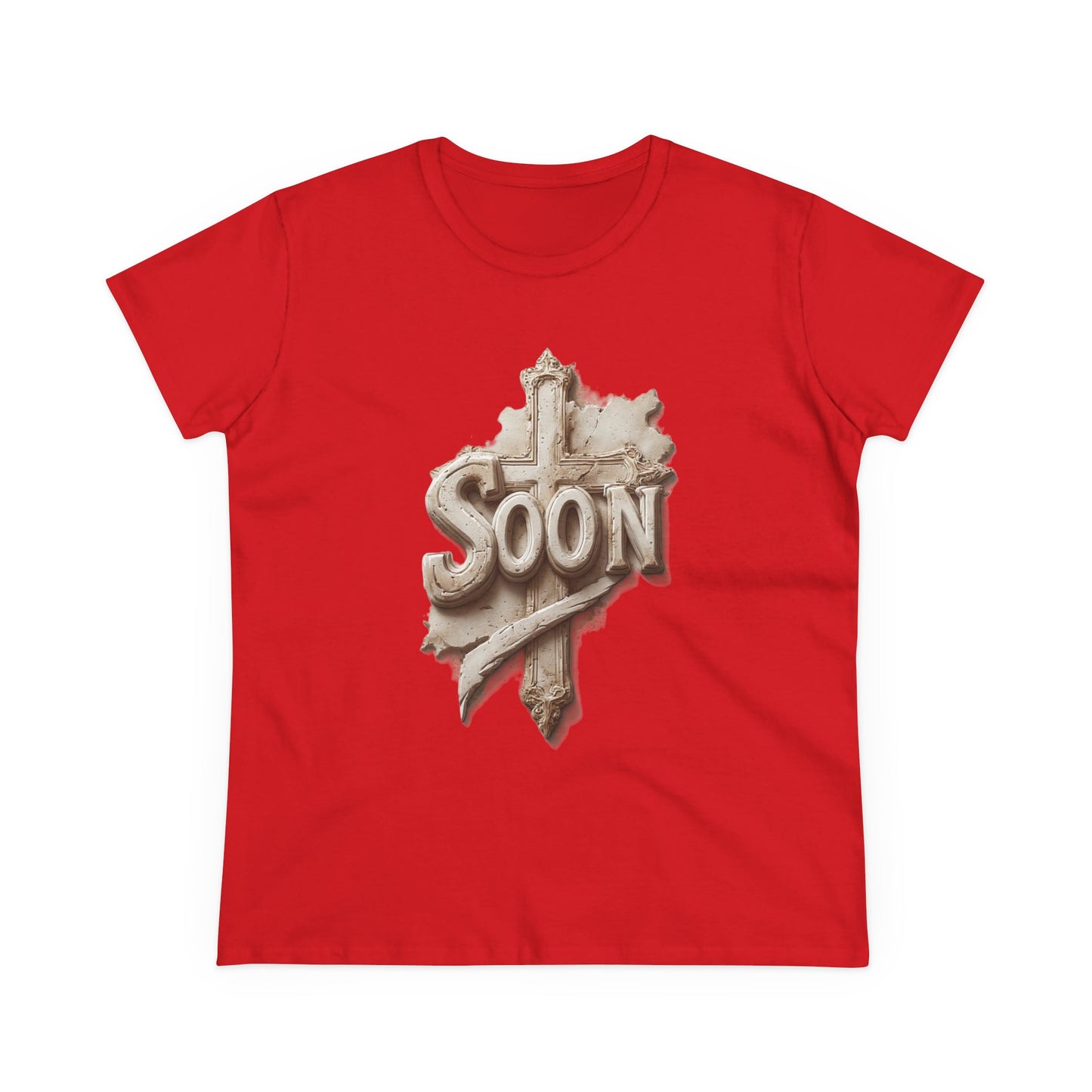 “Soon” Cross Women’s Christian Tee – Bold Faith Made Beautiful