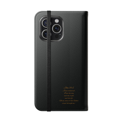 Black Chi Rho Folding Case for iPhone – Faith in Every Step