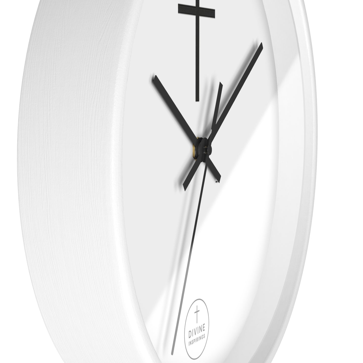 Minimalist Black Cross Wall Clock – Elegant Christian Home Decor