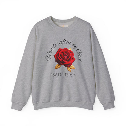 Handcrafted by God Rose Women's Sweatshirt – (Dark Lettering)