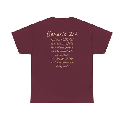 Formed from the Dust | Men’s Christian T-Shirt with Genesis 2:7 (Light Lettering)