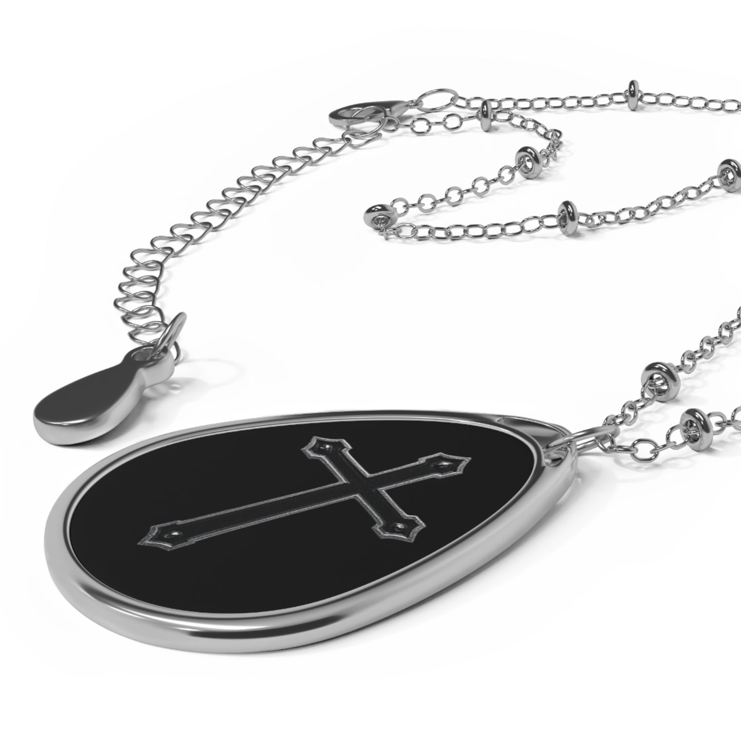 Black Cross Pendant Necklace – Bold Elegance