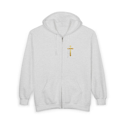 Sanctified Women's Gothic Cross Zip-Up Hoodie – Faith & Comfort