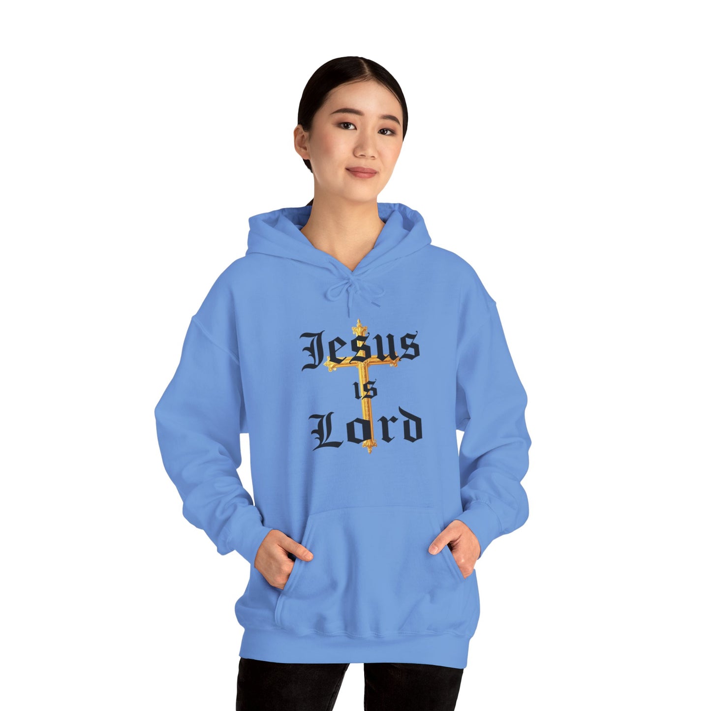 Women’s “Jesus is Lord” Christian Hoodie – Faith Statement Pullover with Cross
