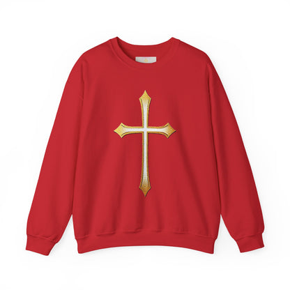 Women’s Gold Cross Sweatshirt – Christian Faith Apparel