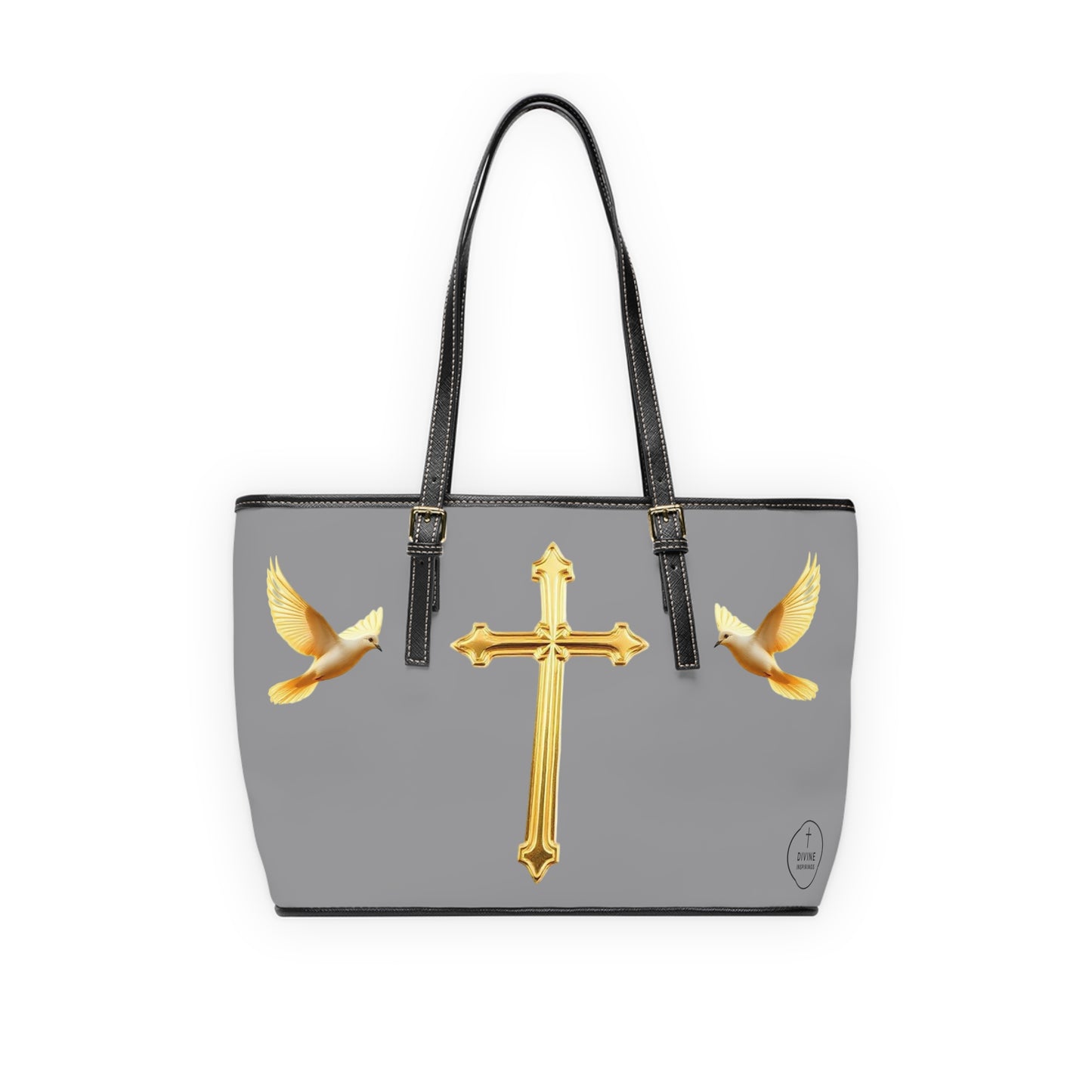 Faith, Peace, and Renewal Shoulder Bag in Grey