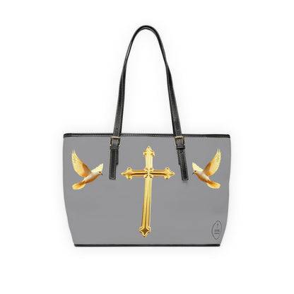 Faith, Peace, and Renewal Shoulder Bag in Grey
