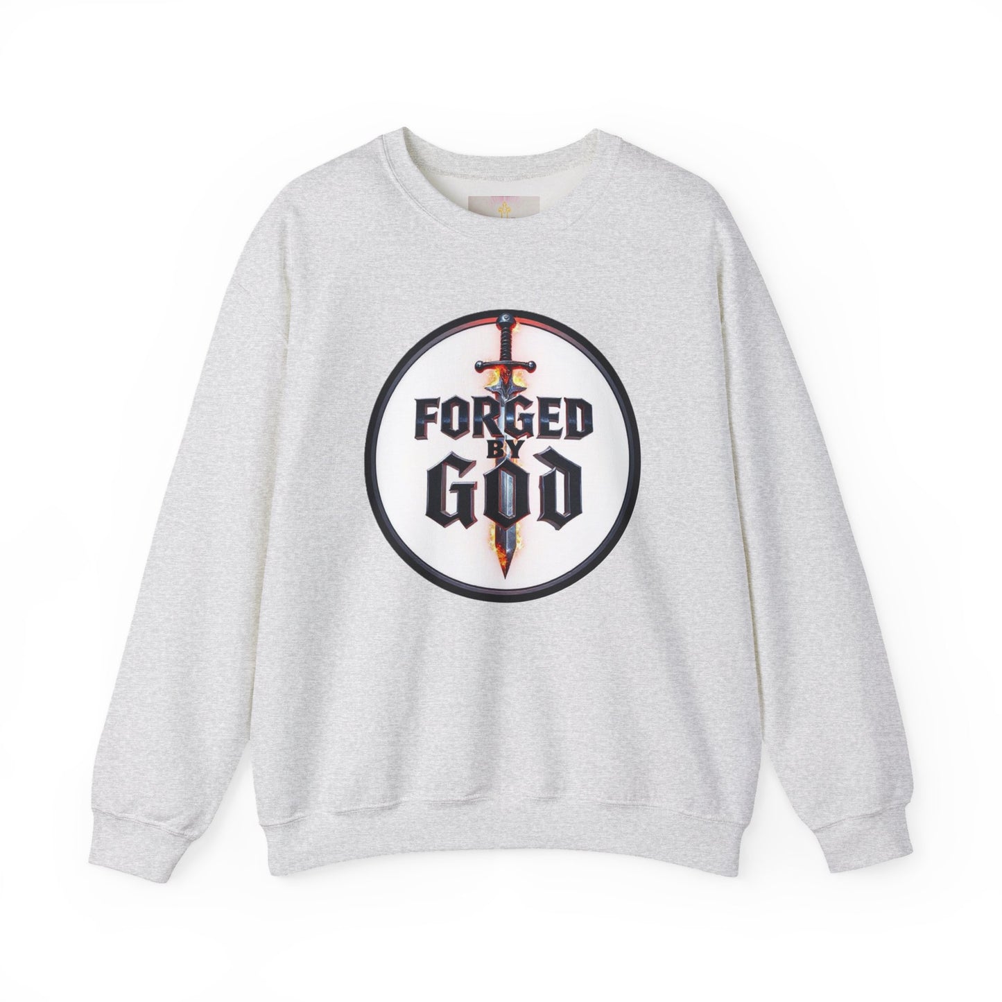 Forged by God Men’s Christian Sweatshirt – Bold Faith Apparel