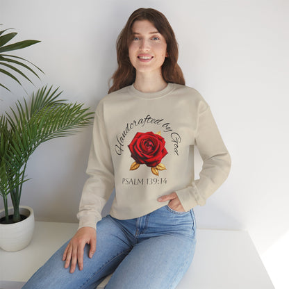 Handcrafted by God Rose Women's Sweatshirt – (Dark Lettering)