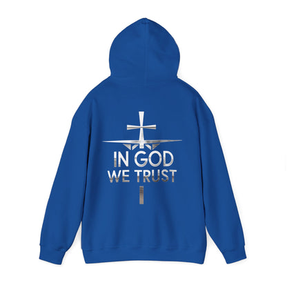 In God We Trust | Men’s Christian Hoodie with Back Design Print