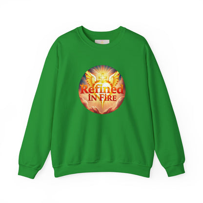 Women’s “Refined in Fire” Christian Sweatshirt – Bold Flame Design Pullover