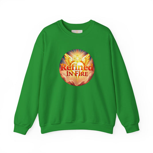 Women’s “Refined in Fire” Christian Sweatshirt – Bold Flame Design Pullover