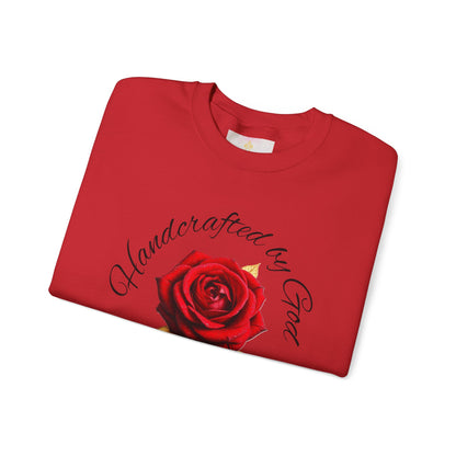Handcrafted by God Rose Women's Sweatshirt – (Dark Lettering)