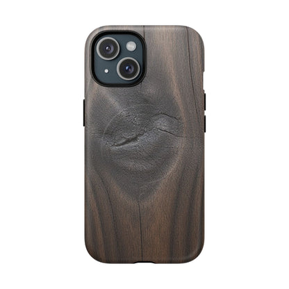 Faith Rooted in Strength – Dark Wood Grain iPhone Magnetic Tough Case
