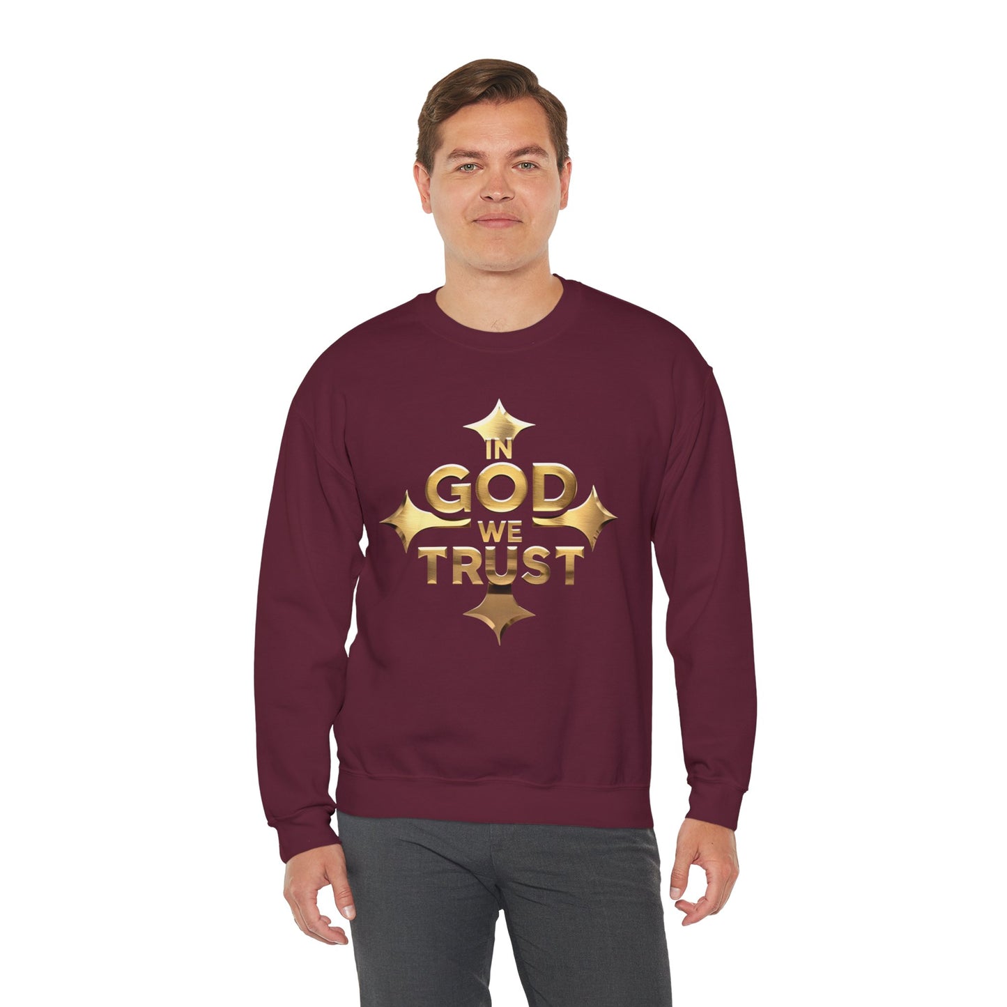 In God We Trust (Gold) - Men’s Christian Sweatshirt
