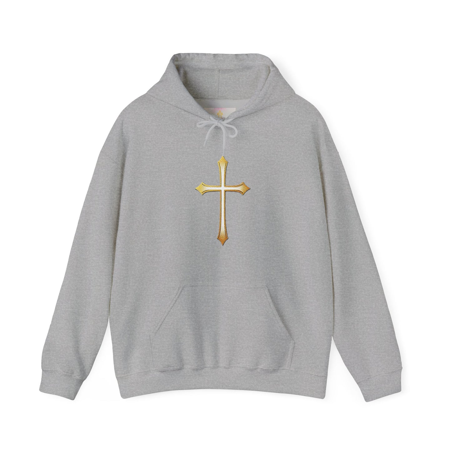 Men’s Gold Cross Hoodie – Bold Christian Faith Hoodie with Front & Back Design