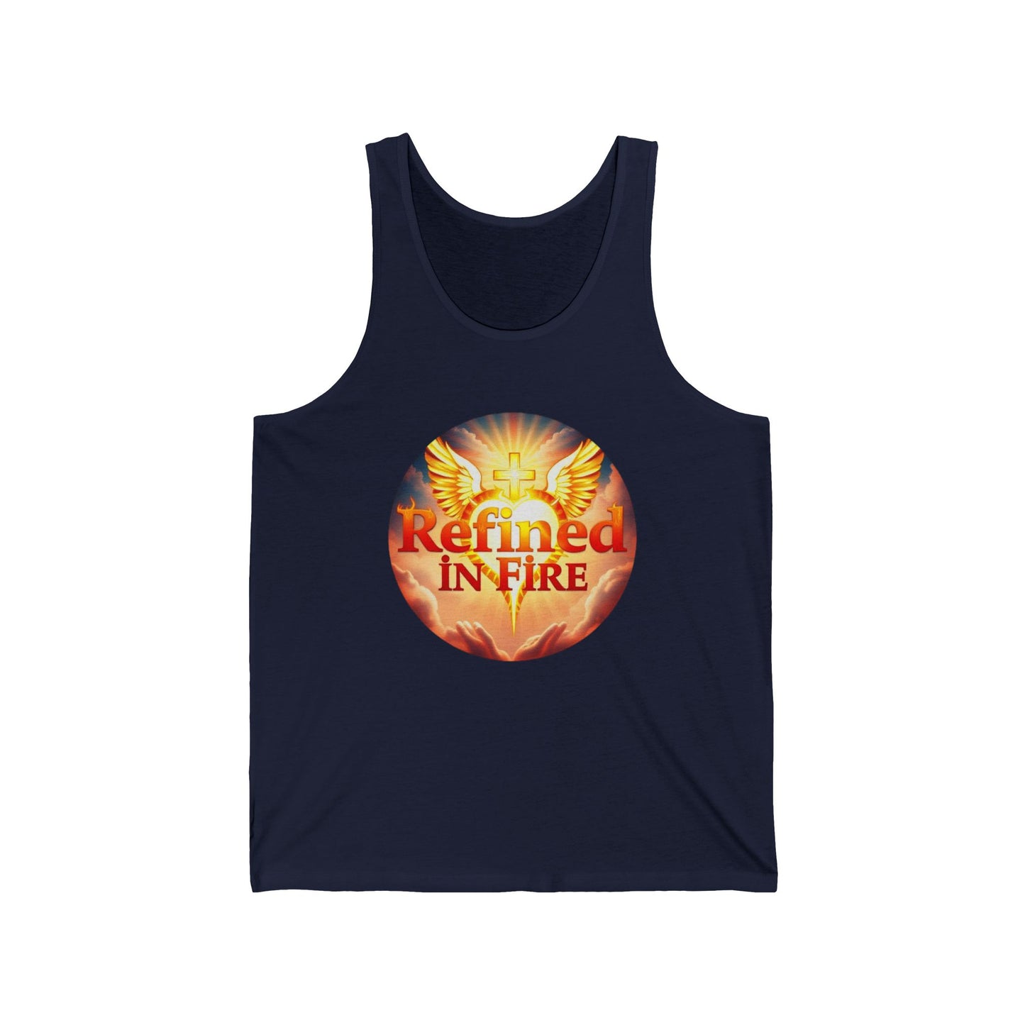 Refined in Fire Men’s Christian Tank Top – Faith, Heart, and Wings
